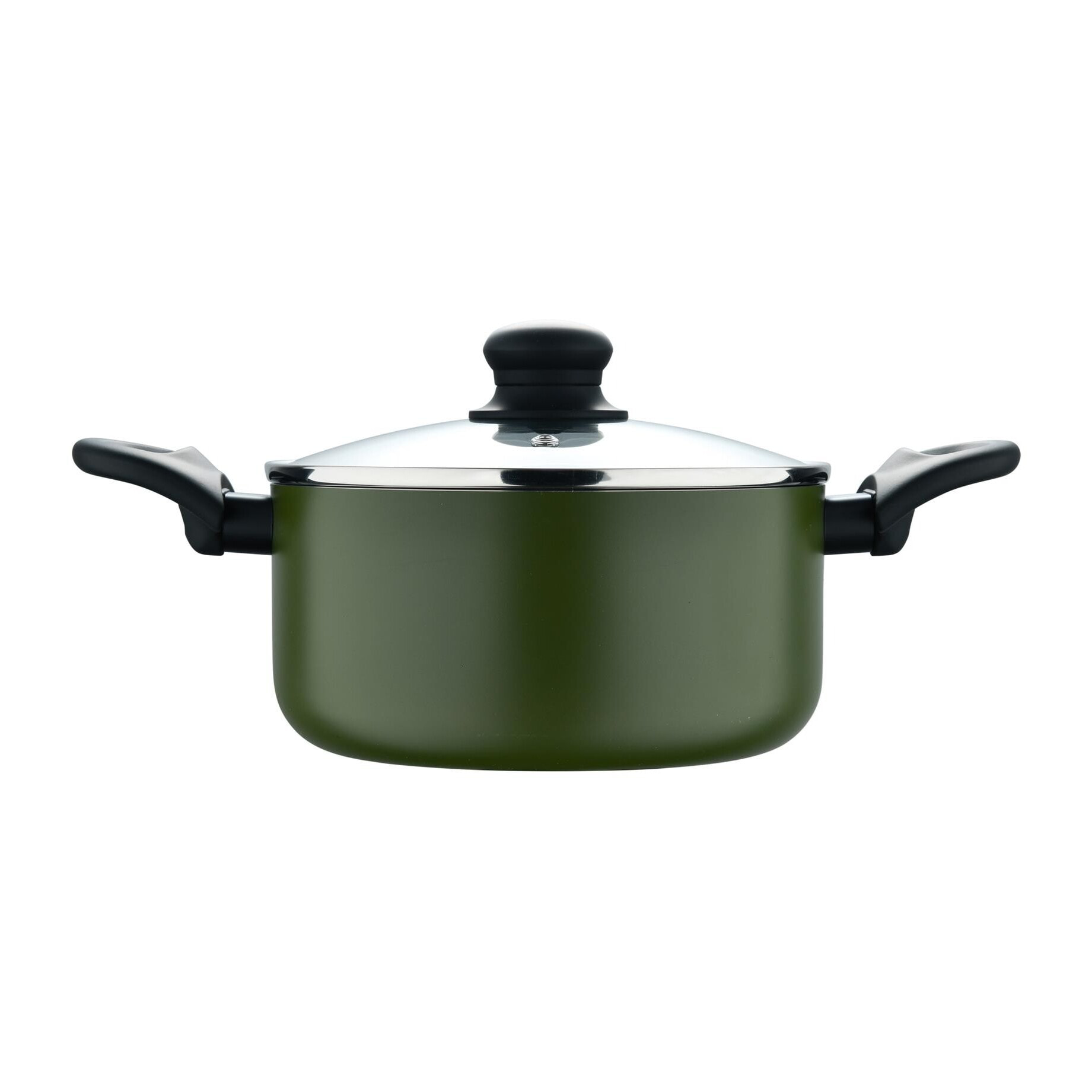 Cacerola con tapa en aluminio prensado, antiadherente, ideal para cocina diaria