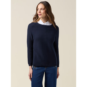 Oltre - Jersey de algodón de canalé - Azul