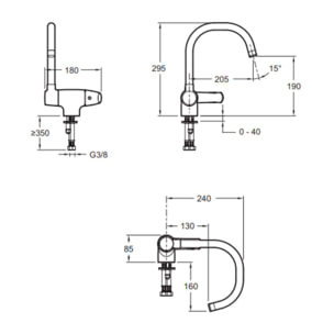 Mitigeur évier Natéo, orientable & rabattable