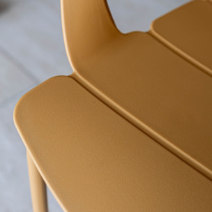 Ensemble table en bois d'acacia et 8 fauteuils de jardin ocre MONTAUK