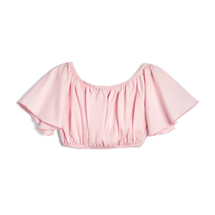 Camiseta de Niña Con Volantes Rosa