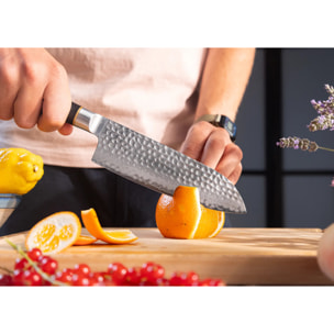 Couteau Santoku | Lame 180 mm | Acier Inoxydable Japonais San-Mai