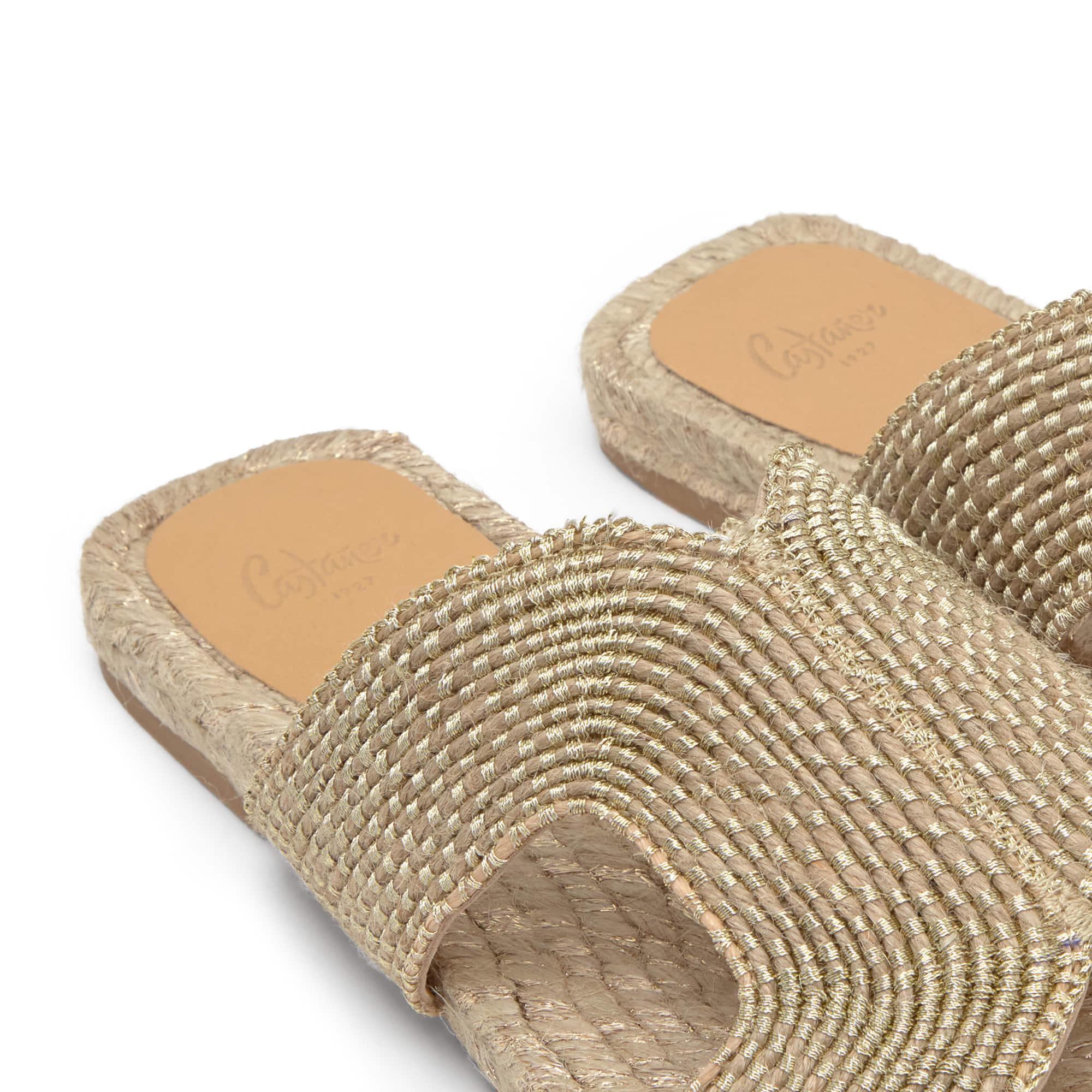 Sandalia plana slip-on Puri en yute y rayón