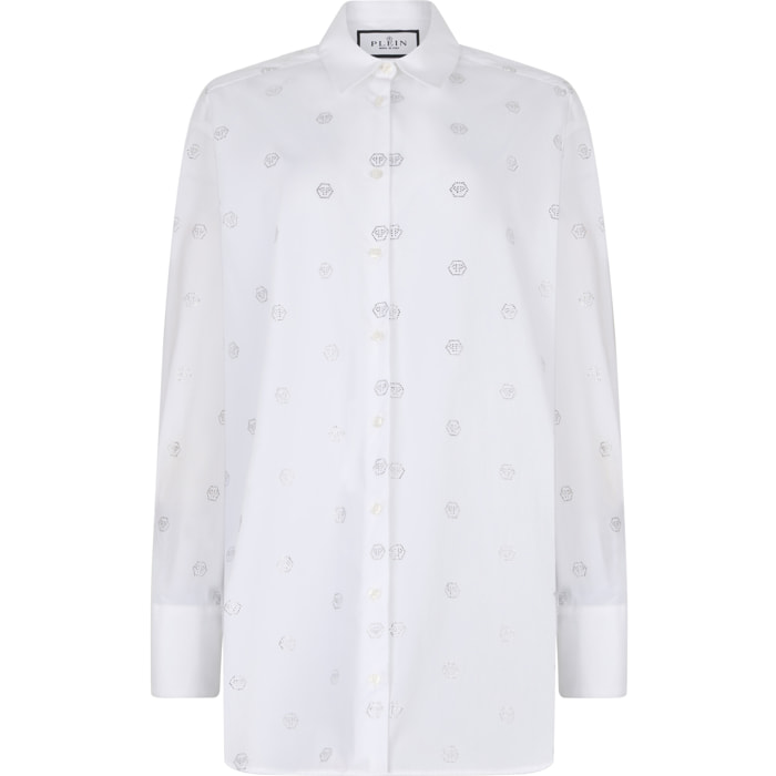 PHILIPP PLEIN Regular Fit Shirt Monogram Crystal