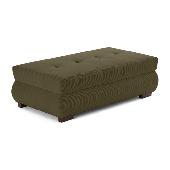 Vermont - pouf d'appoint - en velours côtelé - Vert