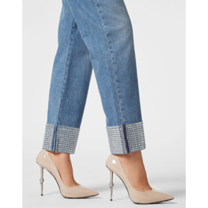 PHILIPP PLEIN Denim Trousers Loose Fit HEART