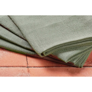 Serviette de table - 6 pièces - Lin et coton vert de gris