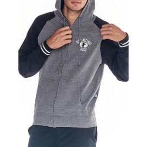 Tuta da uomo cappuccio full zip bicolor College