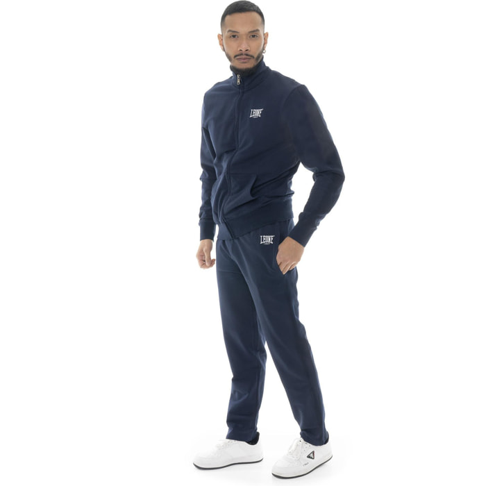 Tuta da uomo con colletto e zip in cotone non garzato Leone Easy