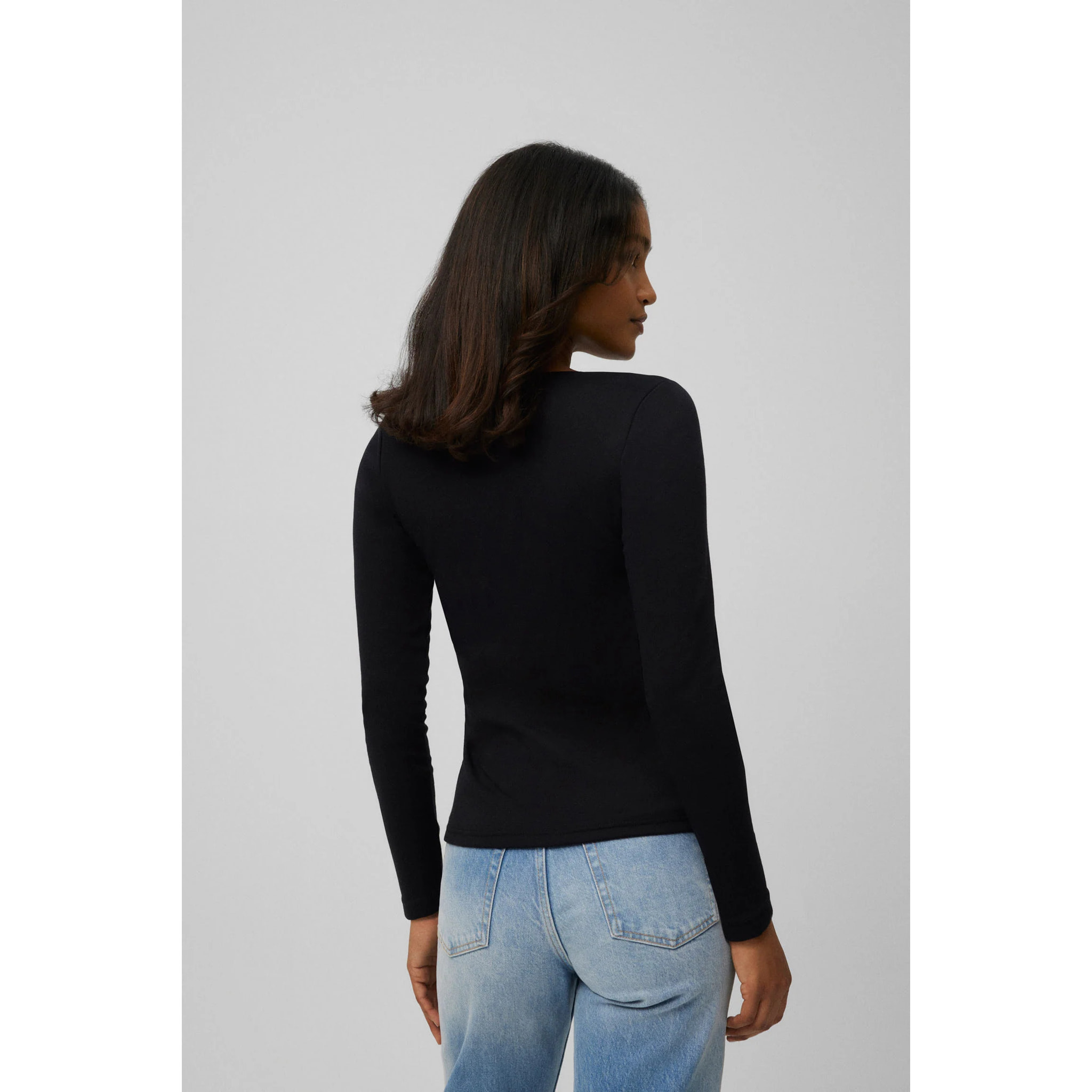 T-shirt da donna in caldo cotone con fodera in pile