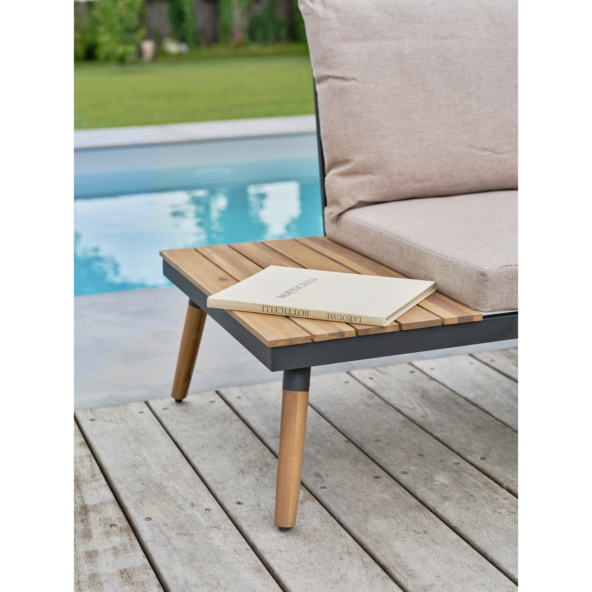 CAMINO - Salon de jardin d'angle 5 places - Acacia