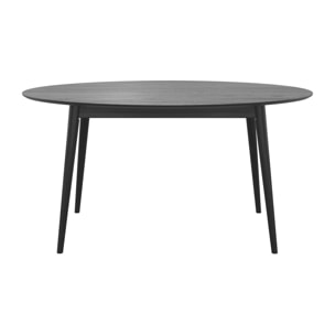 Table ovale 6 personnes en bois noir 150 cm - Eddy