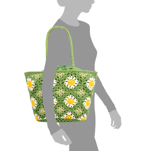 Basento Borsa a spalla Donna. Fabbricata in cotone tessuto a mano.