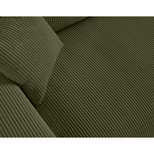 Garance - canapé droit 3 places - en velours côtelé - Vert