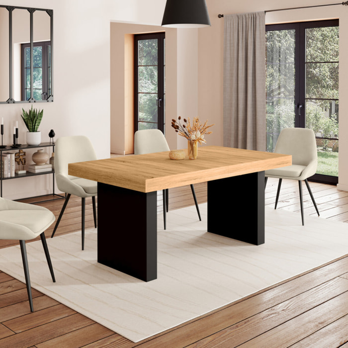 Table à manger extensible Marius - Bois - Noir