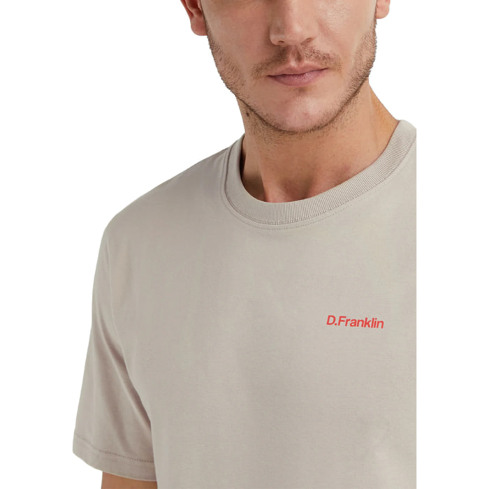 D.Franklin Camiseta Básica de Manga Corta Basic Logo Beige/Coral
