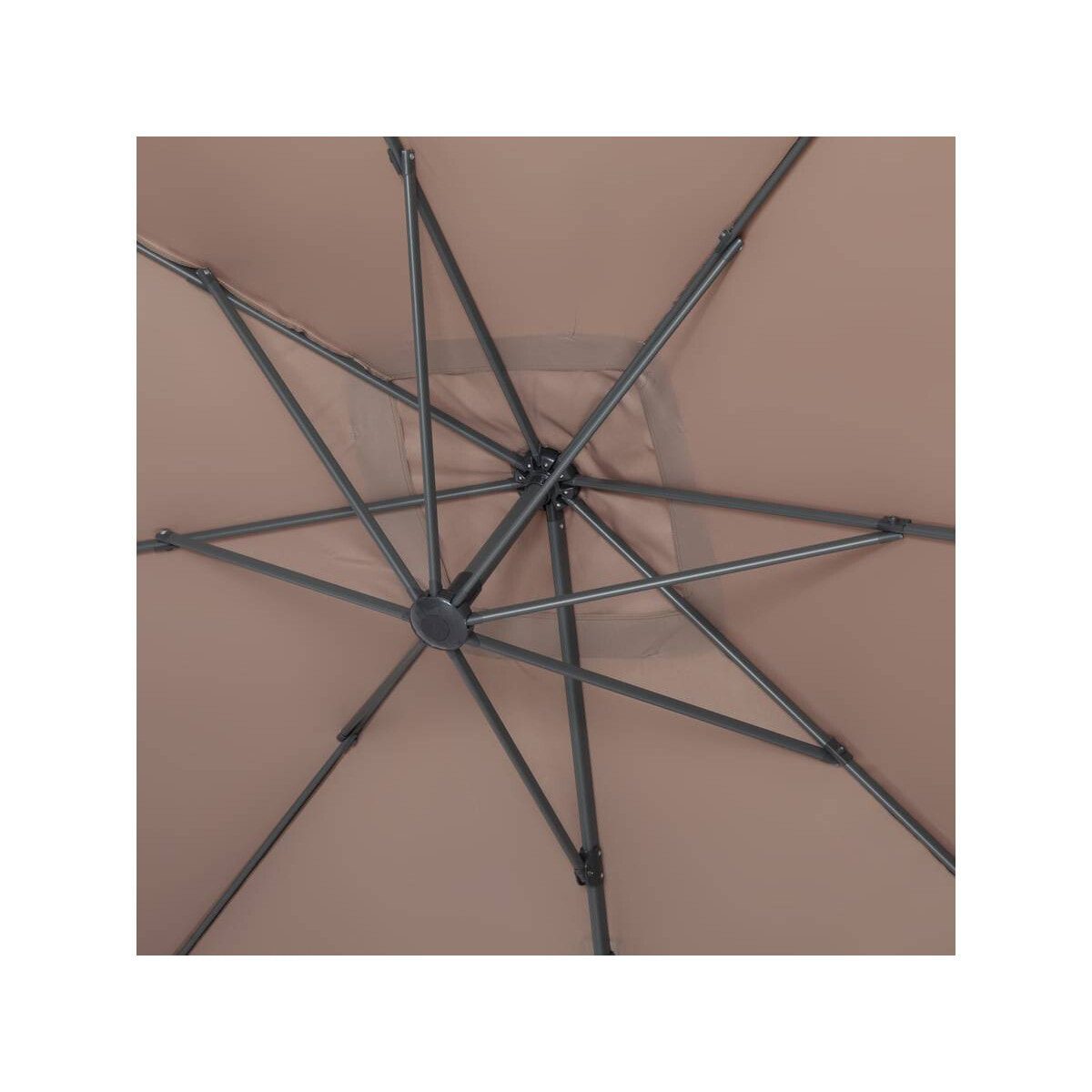Parasol jardin déporté Alu "Sun 4" - Rectangle - 3 x 4 m + Housse de protection - Taupe