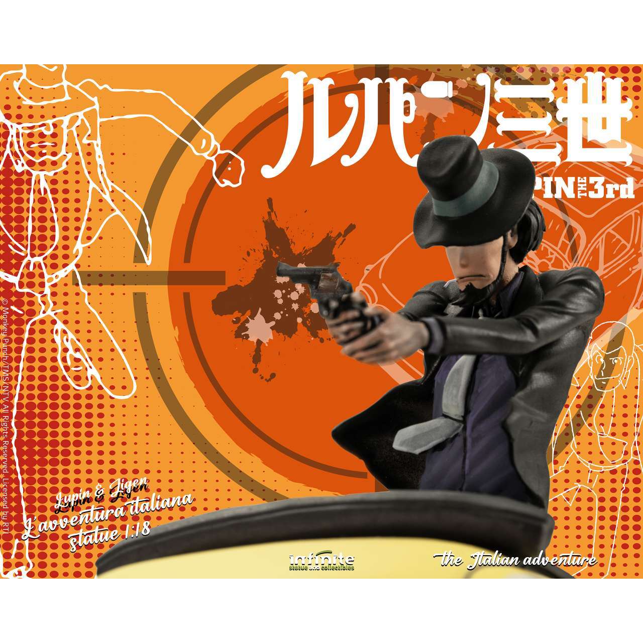 Lupin III L’avventura Italiana Statua 1/18 Lupin e Jigen 14 Cm Infinite Statue