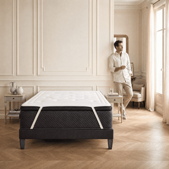 Surmatelas Privilège Mémoire de Forme, 5 cm d'épaisseur, Elastiques de Maintien, Confort Moelleux