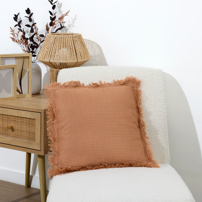 Coussin - HOME DECO FACTORY - Gaufré - Ocre