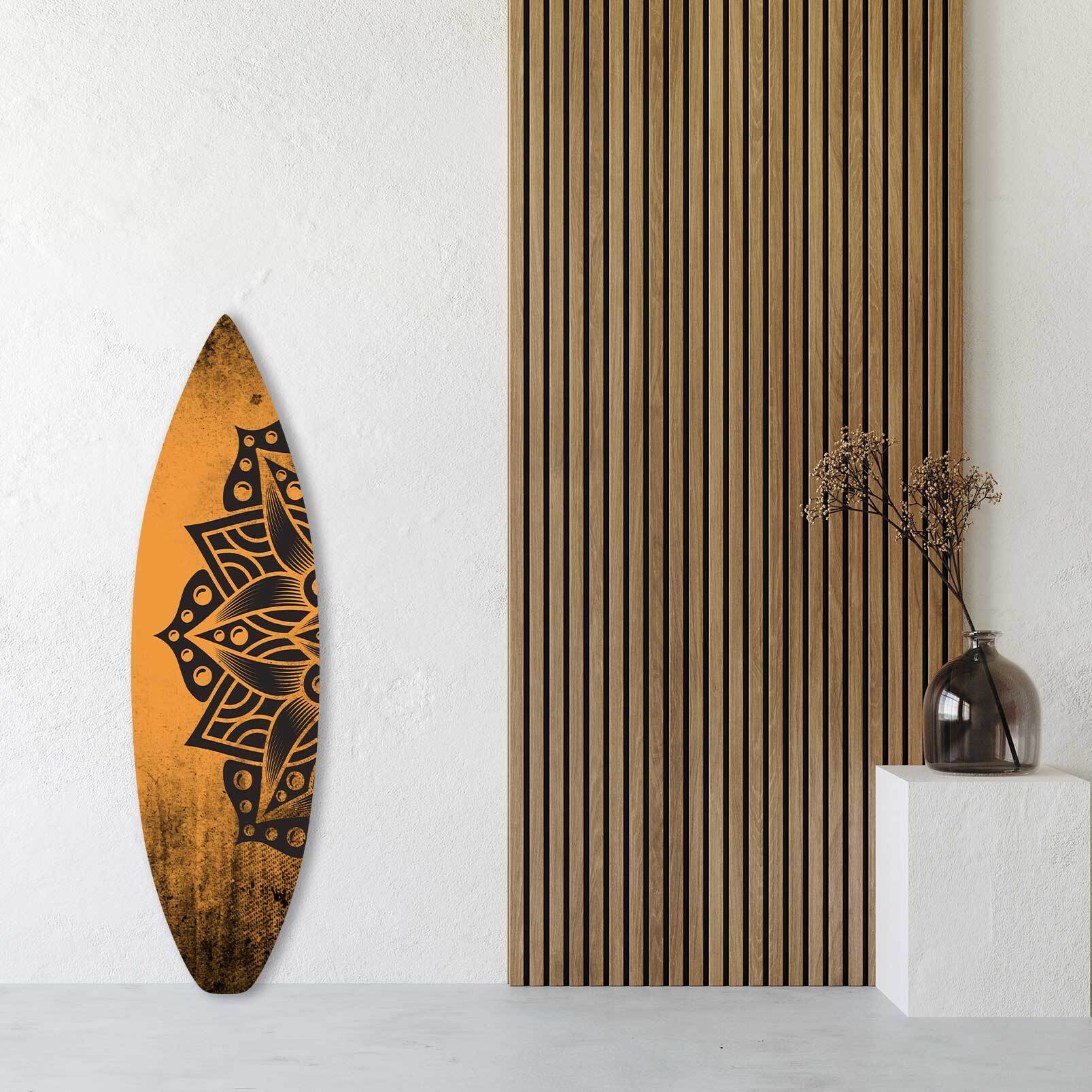 Planche de surf décorative tribal orange Tableau alu Dibond
