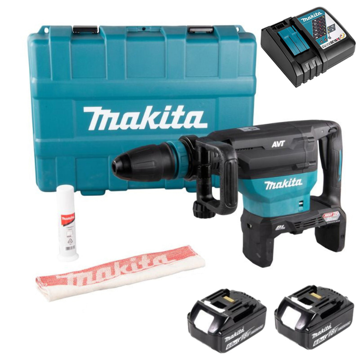 Perforateur SDS-Max 18X2V 40 mm 8J AFT - MAKITA - avec 2 batteries 18V 6.0Ah + chargeur - coffret - DHR400G2UN