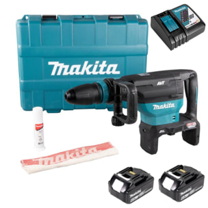 Perforateur SDS-Max 18X2V 40 mm 8J AFT - MAKITA - avec 2 batteries 18V 6.0Ah + chargeur - coffret - DHR400G2UN