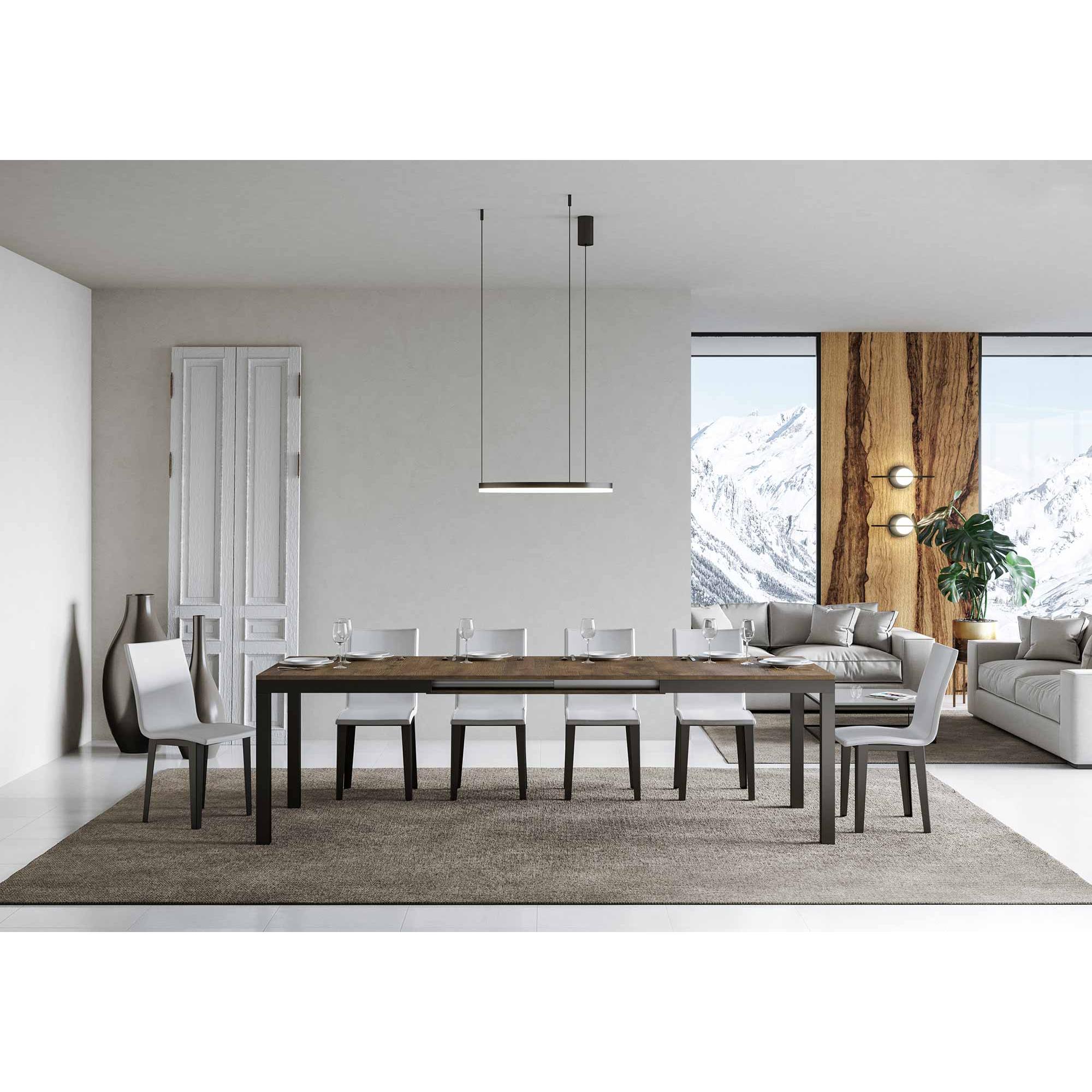 Mesa extensible 90x160/420 cm Everyday Evolution Nogal estructura Antracita