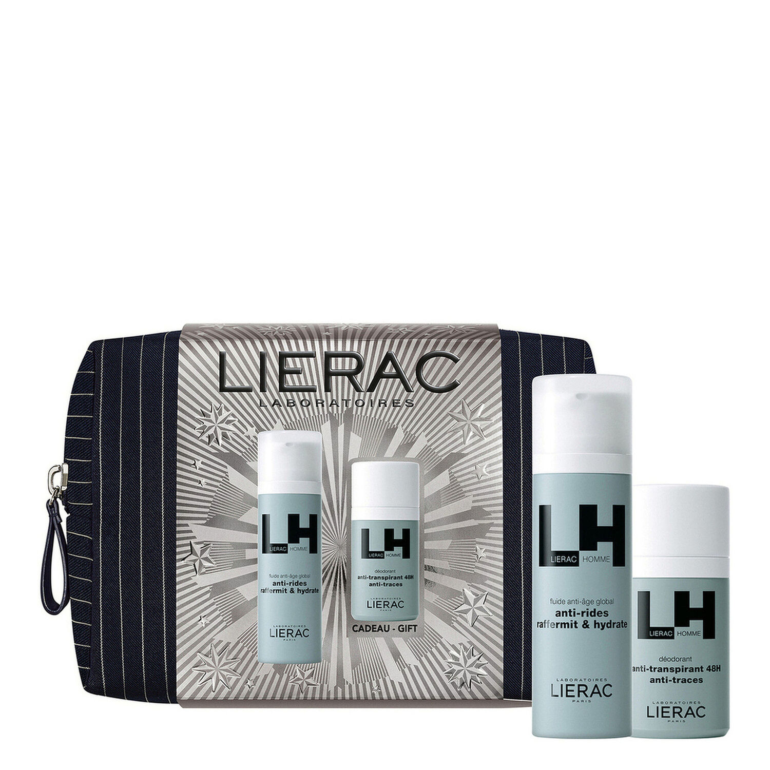 Lierac Homme - Coffret Le Fluide Anti-Âge 50 ml + Le Déodorant 50ml + Une trousse