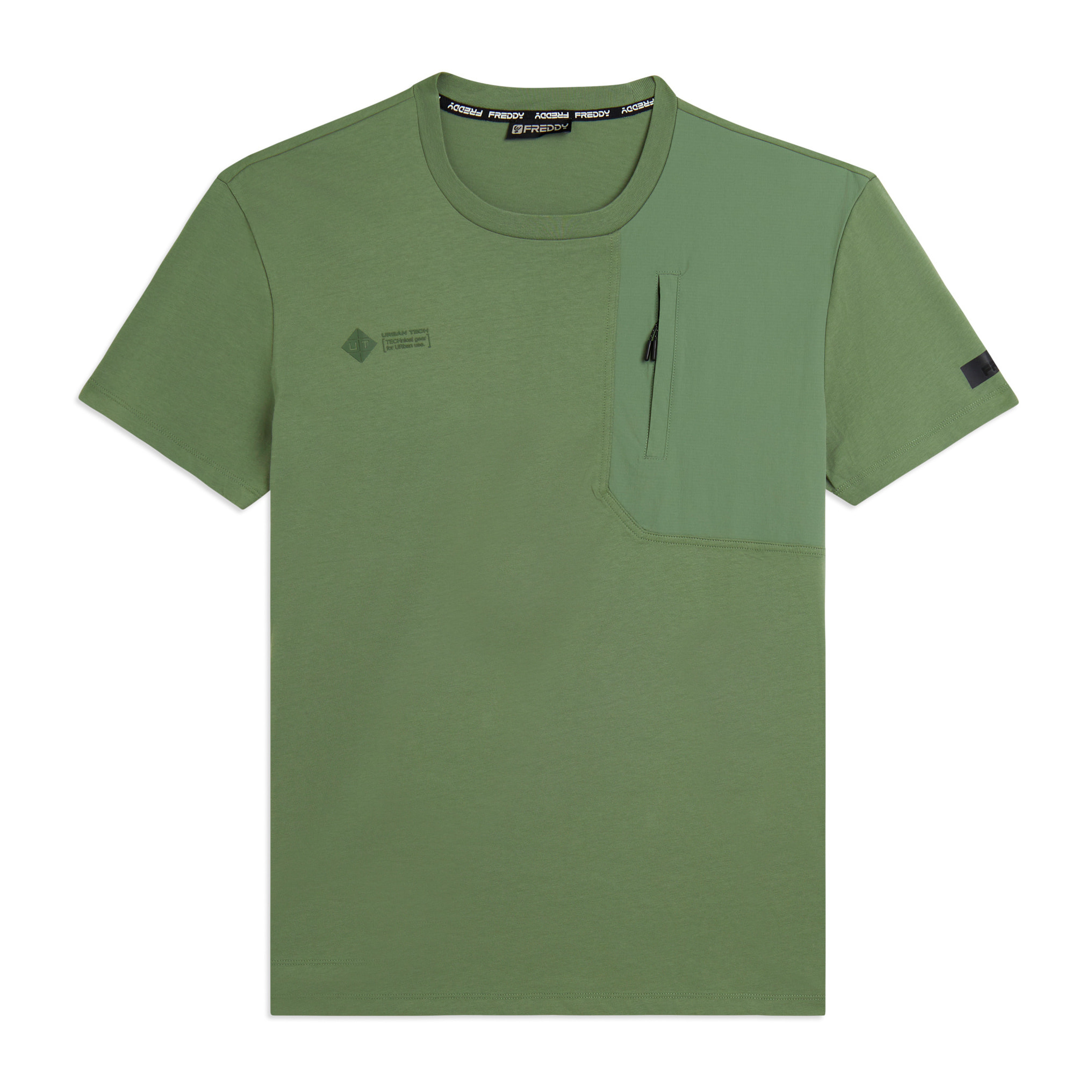 T-shirt Comfort con Taschino e Inserti Rip-Stop