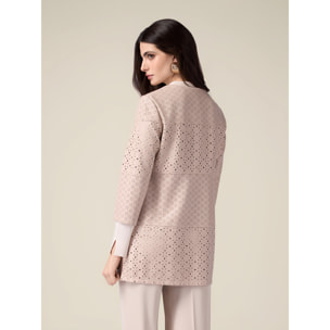 Oltre - Chaqueta midi calada - Beige