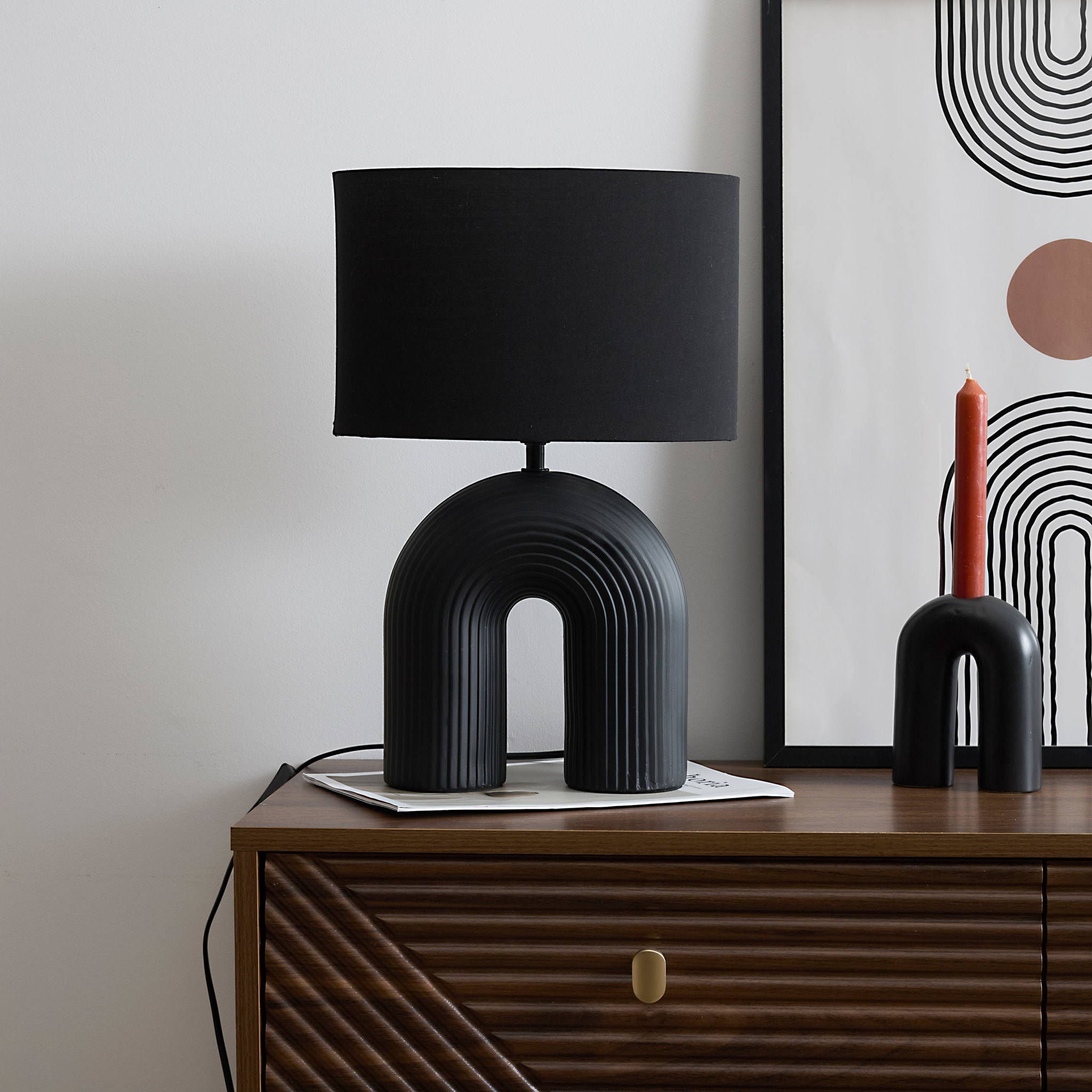 Lampe Archi Ceramique Noir