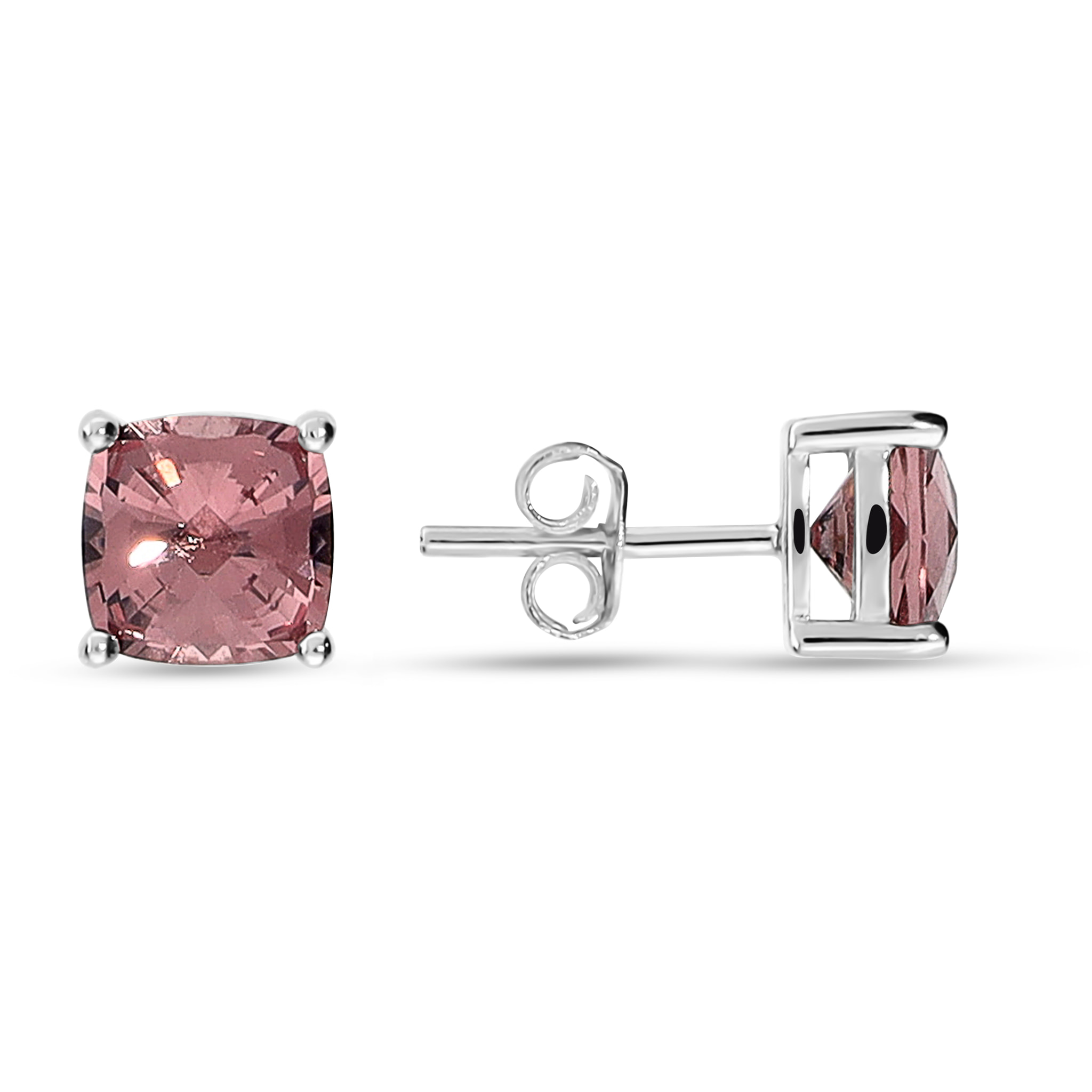 Orecchini in Argento 925 con Prisma Gem Bordeaux