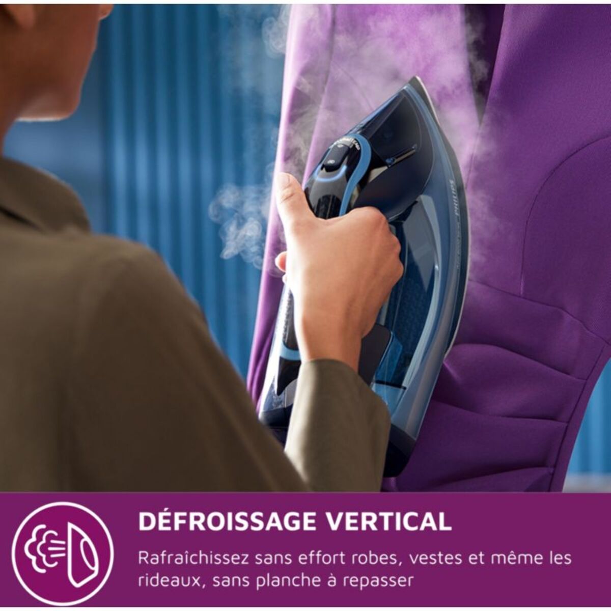 Fer à repasser PHILIPS DST8020/20 fer à vapeur Série 8000 Bleu clair, 3000W