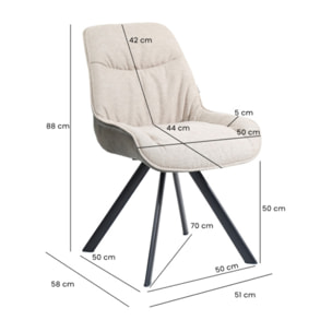Chaise pivotante écru 180° design moderne et confortable - GABIN