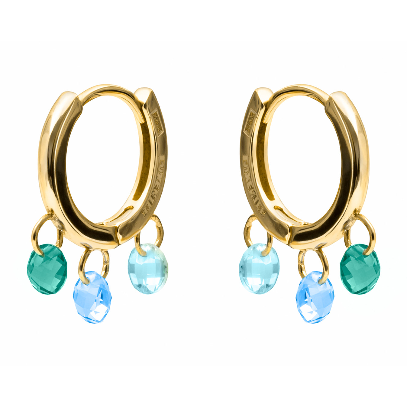 Pendientes Seinti acabado oro amarillo 18k