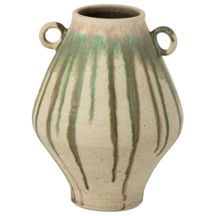 J-Line vase - céramique - vert olive/beige clair - large
