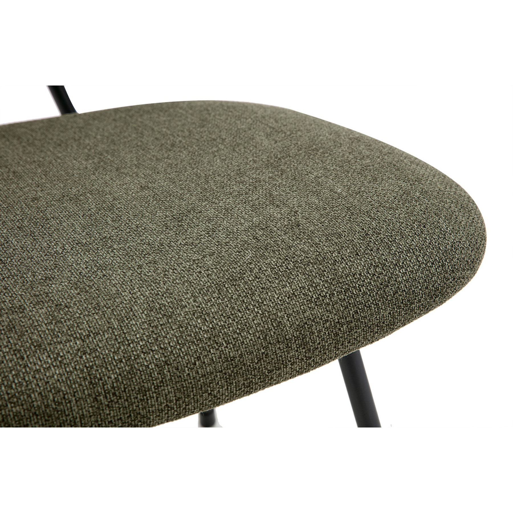 Chaises design en tissu vert kaki et métal noir (lot de 2) BARNET