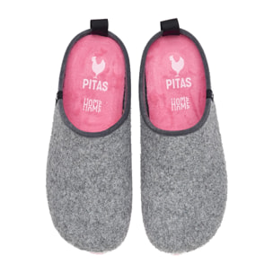 Zapatillas De Casa Lanna Woman Gris & Rosa