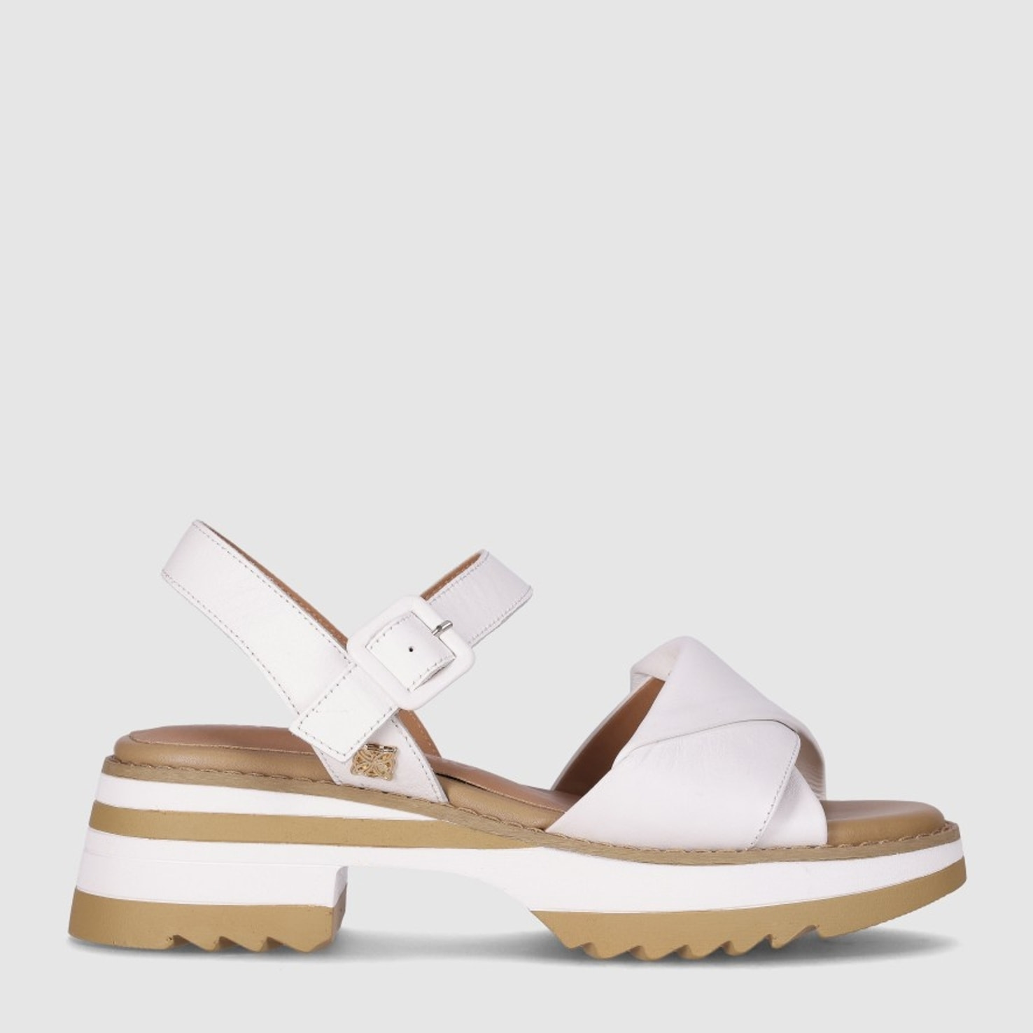Sandalias de Piel - Blanco - Tacón: 4 cm
