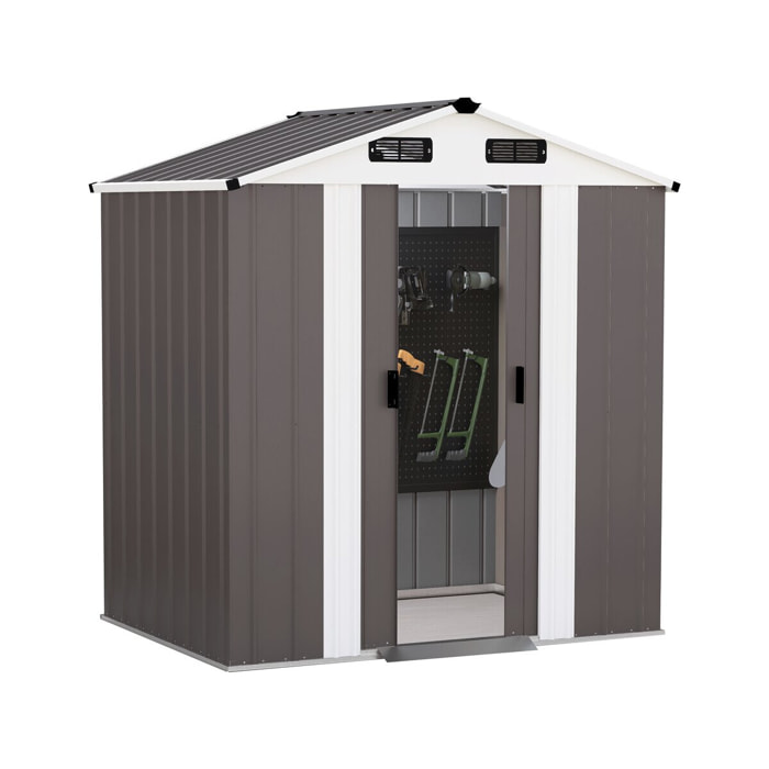 Abri de jardin métal "Dallas II" - 2,17 m² - Taupe