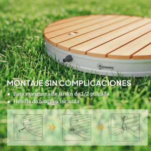 Kit de Ducha de Jardín Portátil Ducha Exterior de Suelo Altura Ajustable hasta 4 m Estructura de Aluminio Resistente al Agua a los Rayos UV y a Las Heladas para Camping Piscina Playa