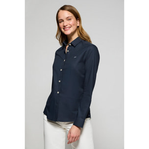 Camicia regular fit blu marino con ricamo Polo Club