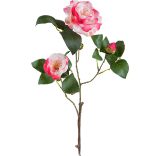 Camelia Branch per 4 68 Cm - Pezzi 3 - 26X68X10cm - Colore: Rosa - Bianchi Dino - Fiori Artificiali