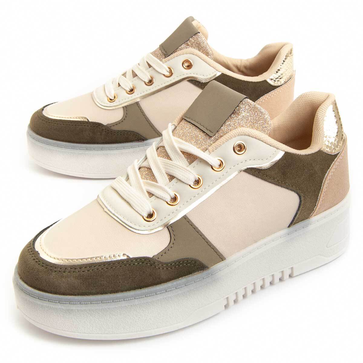 Sneaker De Plataforma - Beige - Altura: 4 Cm