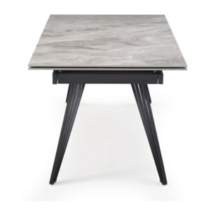 Table extensible en céramique gris brillant L160/240cm - 9 piètements - UNIK