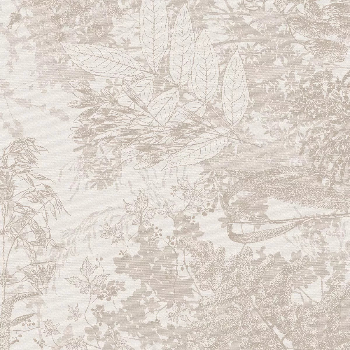 Serviette pur coton 220 g/m² motif jacquard beige Mille esprit jardins chanvre
