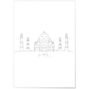 Affiche Line Art Taj Mahal