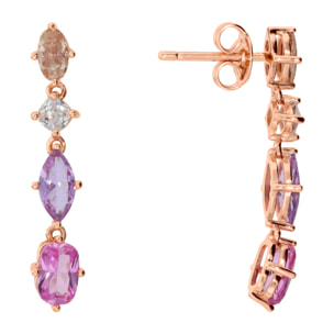 Orecchini Pendenti con Cubic Zirconia Miste Colorate