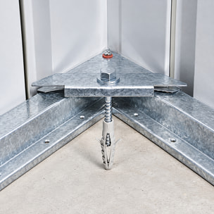Abri de jardin métal aspect bois Yardmaster 10,46 m² + kit d'ancrage